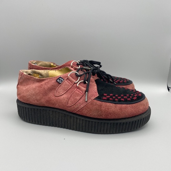 T.U.K. suede platform creeper US Women’s 5 Burgundy FM1906 - Picture 3 of 10